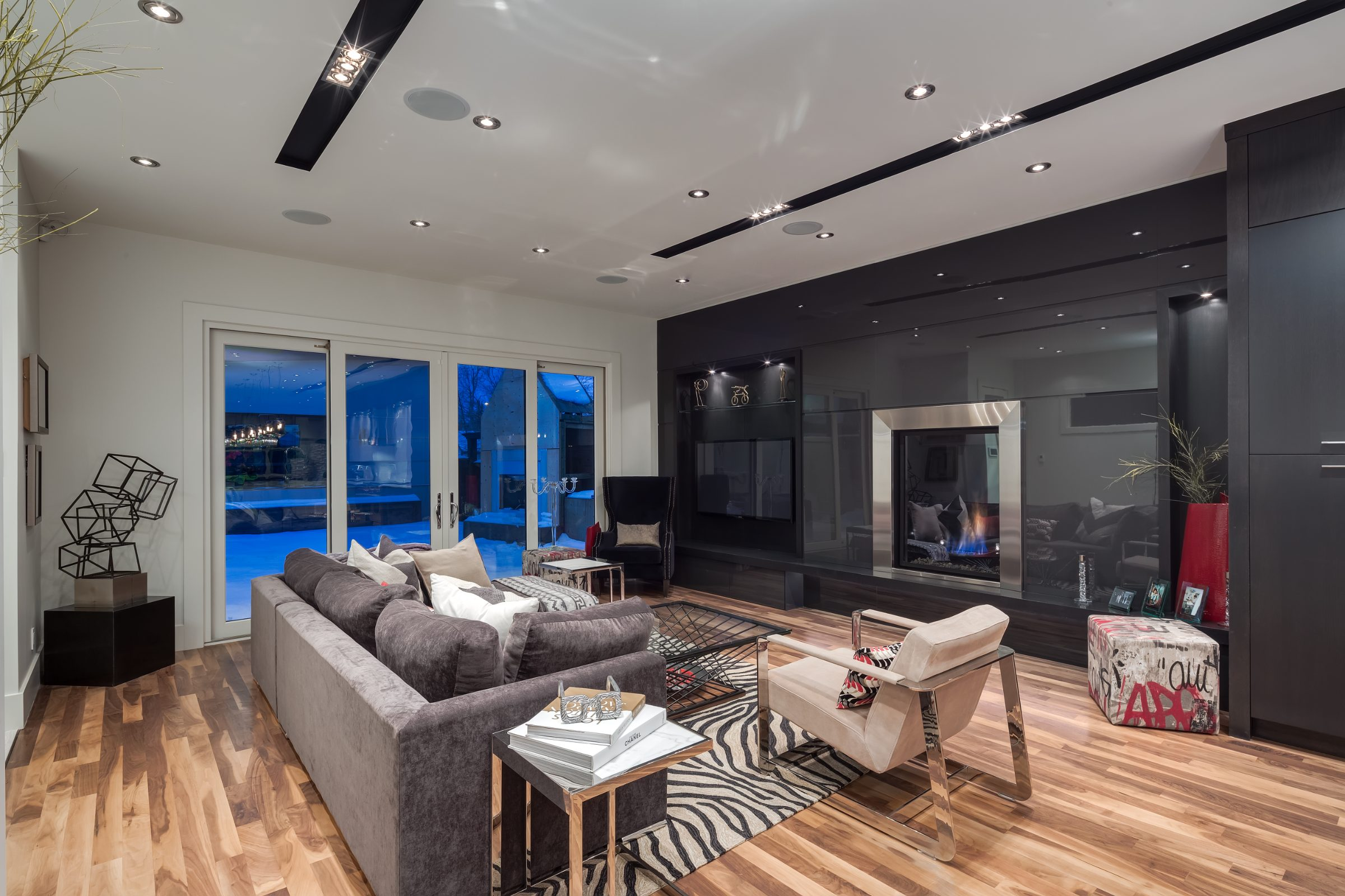 Great room with fireplace